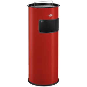 Wesco Aschenbecher 150801-02, rot, für Outdoor, 2in1, Aschenbecher & Mülleimer aus Metall, 32 x 74cm, 50 Liter