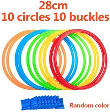 Inspire Daily Merch Hoops Outdoor Funny Physical Training Sport Lattice Jump Ring Set With Connectors For Park Football Training Supplies 28cm 10pcs
