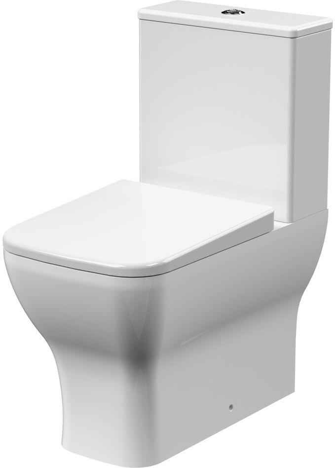 Nuie Ava 12L LPF Square/Rectangular Chair Height Floor Mounted Kit (Seat Included) White 795mm H