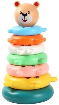 Uplifted Goods Bear Theme Montessori Pediatric Stacking Tower 5 Layers