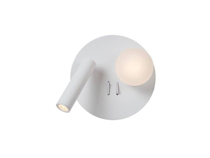 LUCIDE MATIZ - Bettlampe/Wandleuchte - Ø 16,5 cm - LED - 3000K - Mit USB-Ladepunkt - Weiß