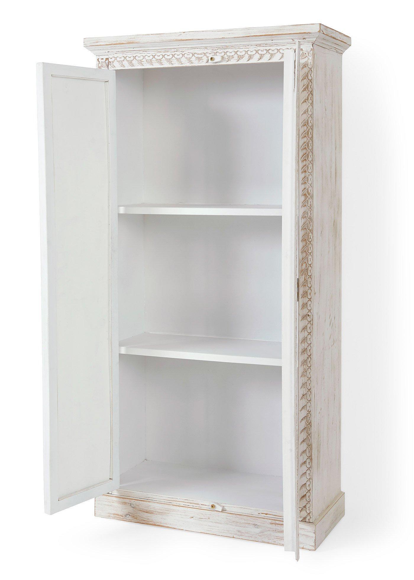 bonprix Schrank, weiß, Gr.135x68 cm, Schrank mit bunten Elementen
