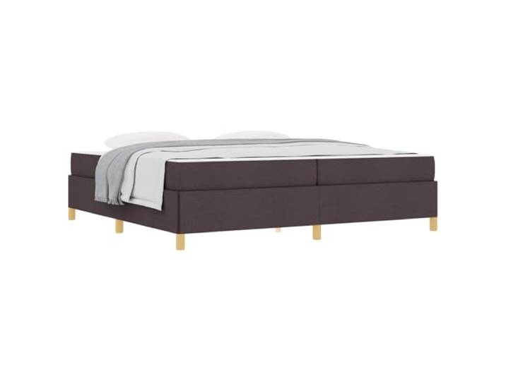 PUGYNBK Bett 200 x 200 cm mit Matratze, dunkelbrauner Stoff Integrierte Lagerung, Projektionsholz, Taschenfederkern, mittlere Festigkeit, einfache Montage