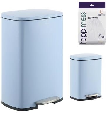 happimess 13-Gallon Trash Can with Soft-Close Lid and FREE Mini Trash Can
