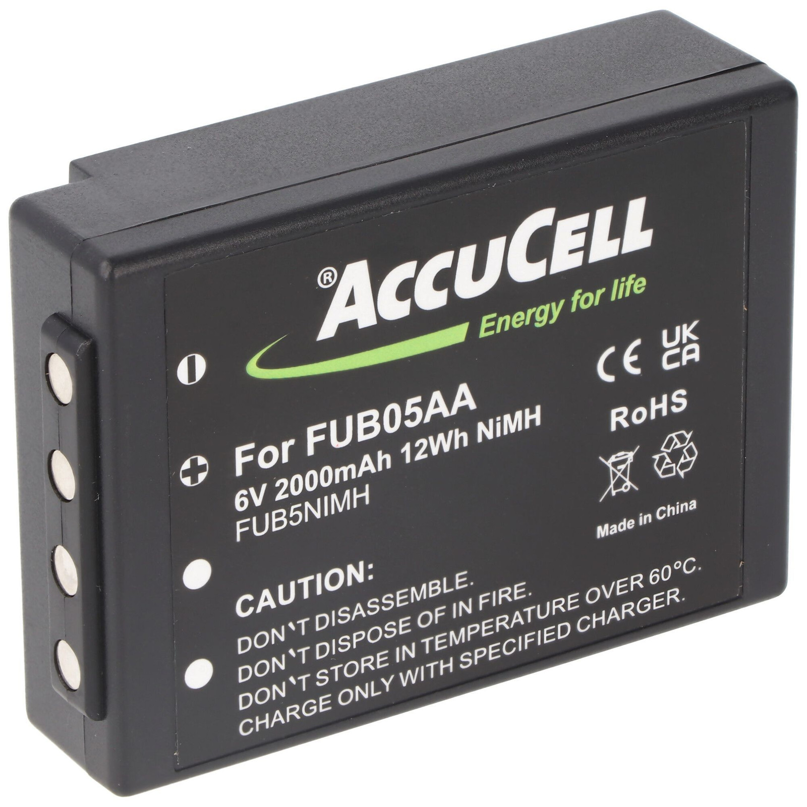 AccuCell FUB05AA NiMH batterij 2000mAh voor HBC FUB05AA BA205030 BA225000