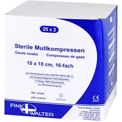Mullkompressen 10x10cm Steril 16-Fach 50 ST