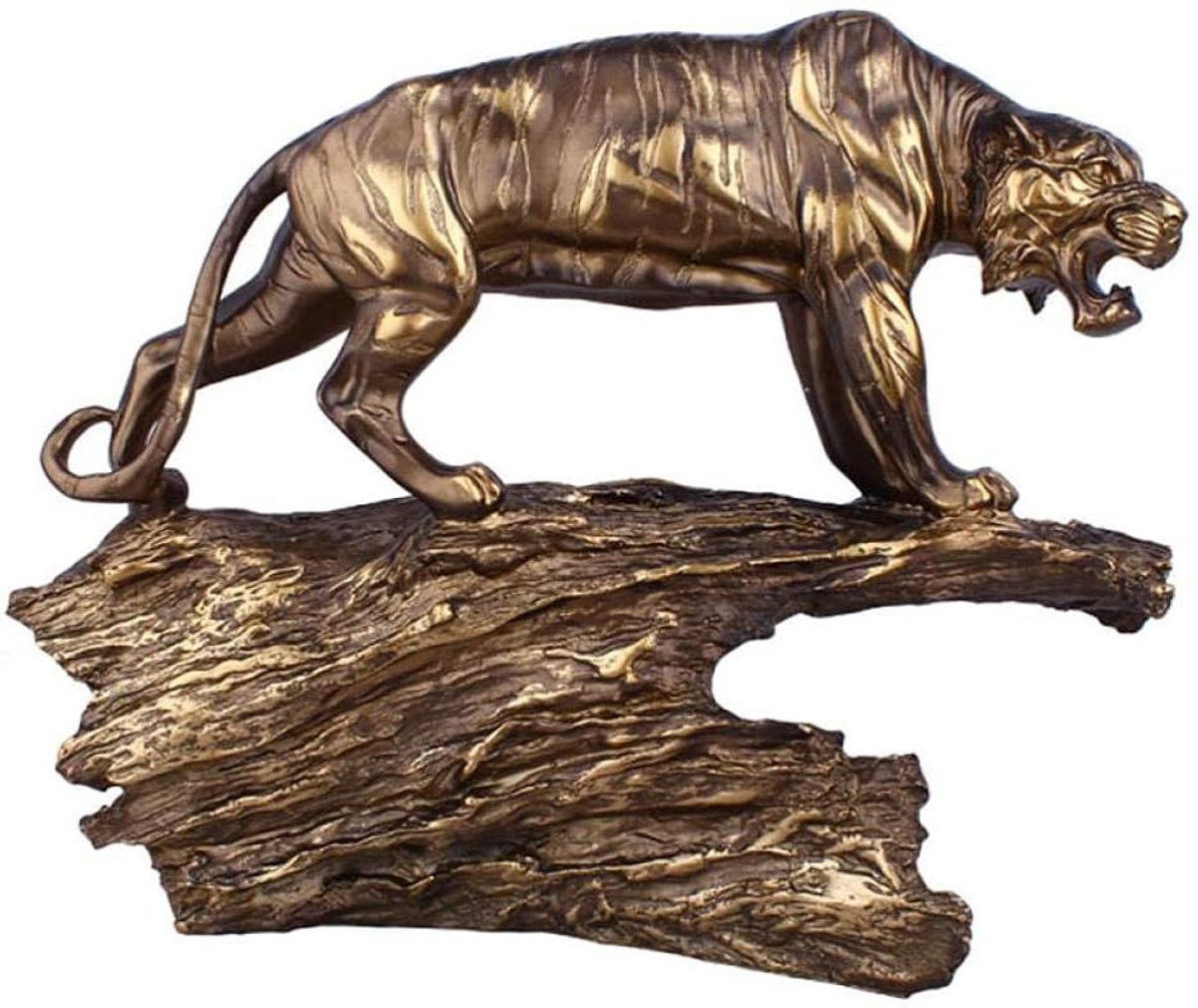 Bronzen Tijger Beeld - Abstracte Tijger Sculptuur voor Woonkamer Decoratie - Brons
