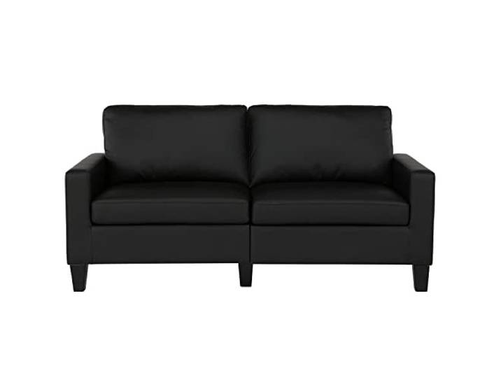 DHP Furniture Rylie Sofa 3‑Sitzer, Schwarz, Kunstleder, 180 x 81 x 88 cm