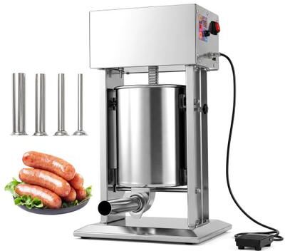 Costway 10L Electric Sausage Stuffer with 4 Stuffing Tubes Foot Pedal and Stepless Speed Control-Silver