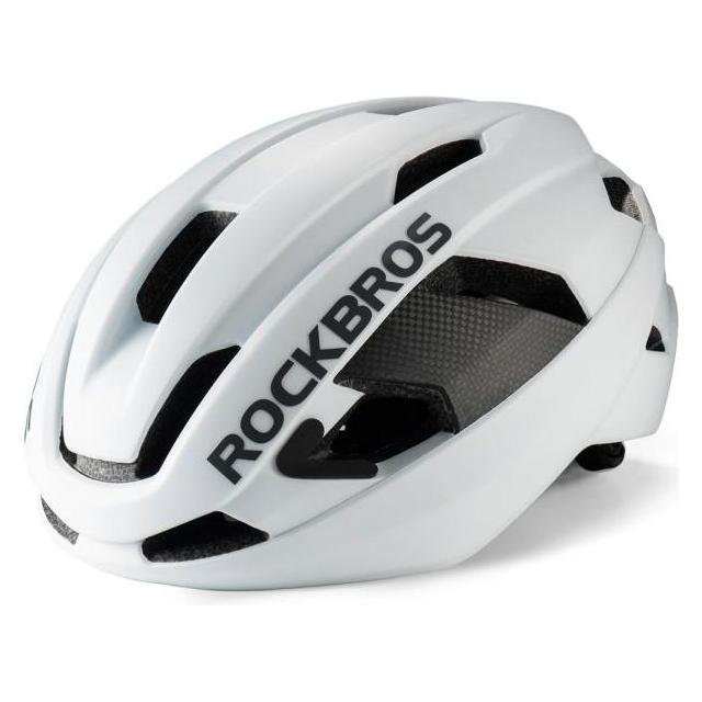 Rockbros Kask rowerowy LK-15 z włókna węglowego 58-62 cm - biały (58 - 62 cm) (5907769382420)