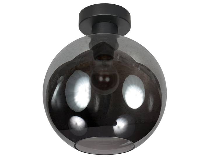 Plafonnier Bloeba Type A 25 x 15 x 15cm Noir/Noir/Gris Matériau : Verre, Métal Surface en métal : Enduit par poudrage Type de métal : Aluminium