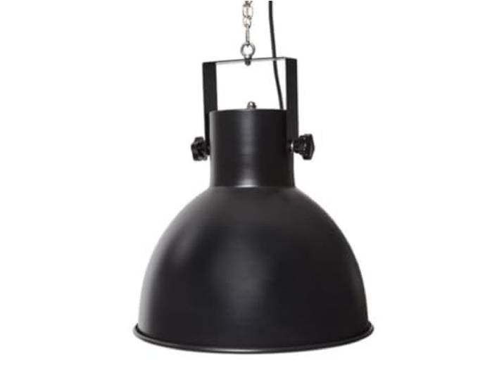 Perel Chauffage de terrasse suspendu\, 1500 W\, carbone\, à suspendre\, avec chaîne de suspension\, 1 niveau de chauffe\, protection contre les jets d'eau\, design industriel\, métal\, noir