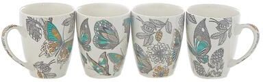 IH Casa Decor Ceramic Mugs Assorted Butterfly - Set of 4