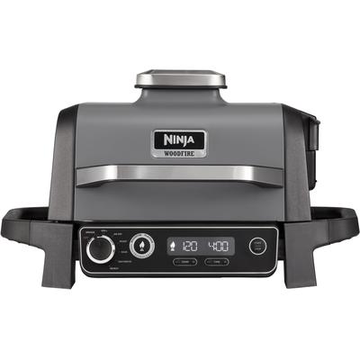 Tischgrill NINJA "Ninja Woodfire OG701EU", schwarz, B:46cm H:34cm T:46cm, Kontaktgrill_Standgrill_Tischgrill_Teppanyakigrill, Elektrischer Outdoor Grill