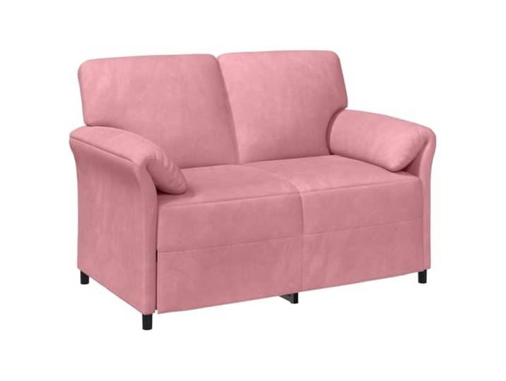 Todiikf 2-Sitzer Sofa Samt Zweisitzer Couch Polstersofa Rosa 138x83x95 cm Weich gepolsterter Zweisitzer mit rosa Samtbezug und schwarzem Metallrahmen für Schlafzimmer und kleine Räume.