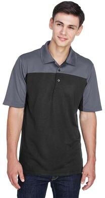 CORE365 CE101 Men's Balance Colorblock Performance Piqué Polo Shirt in Black/Carbon size 3XL   Polyester