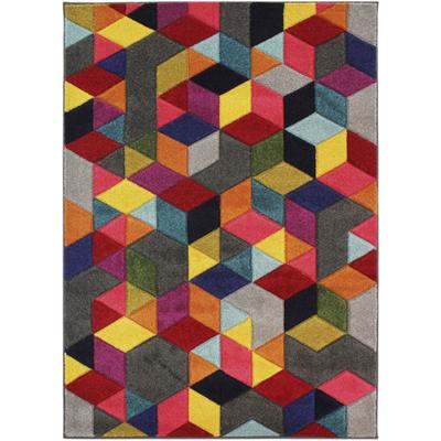 Teppich FLAIR RUGS "Dynamic", bunt (multi), B:160cm H:10mm L:230cm, Polypropylen, Teppiche, Teppich, fußbodenheizungsgeeignet, Cube Muster, bunt, Wohnzimmer