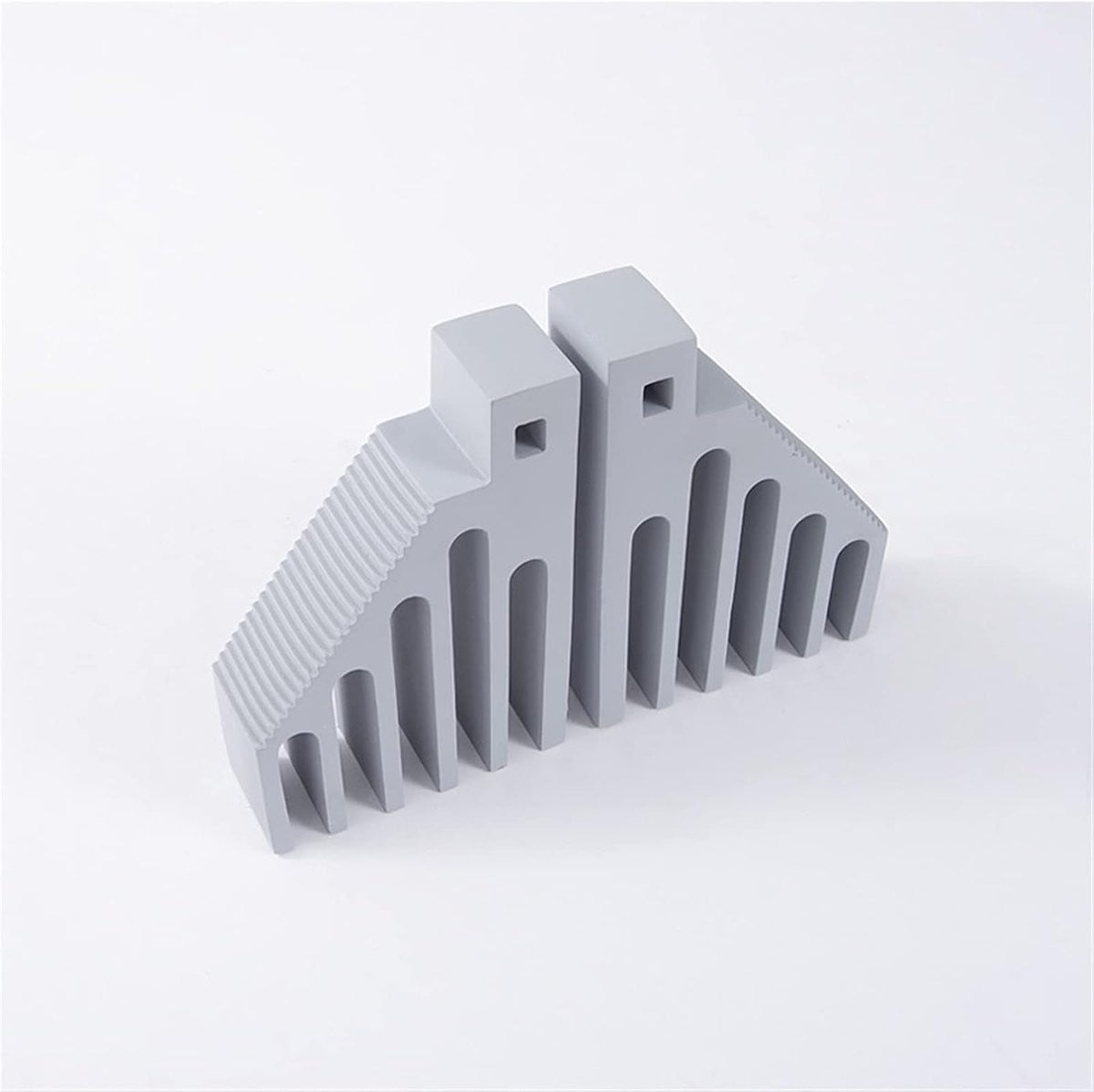 Decoratieve Boekensteunen Set - Grijs