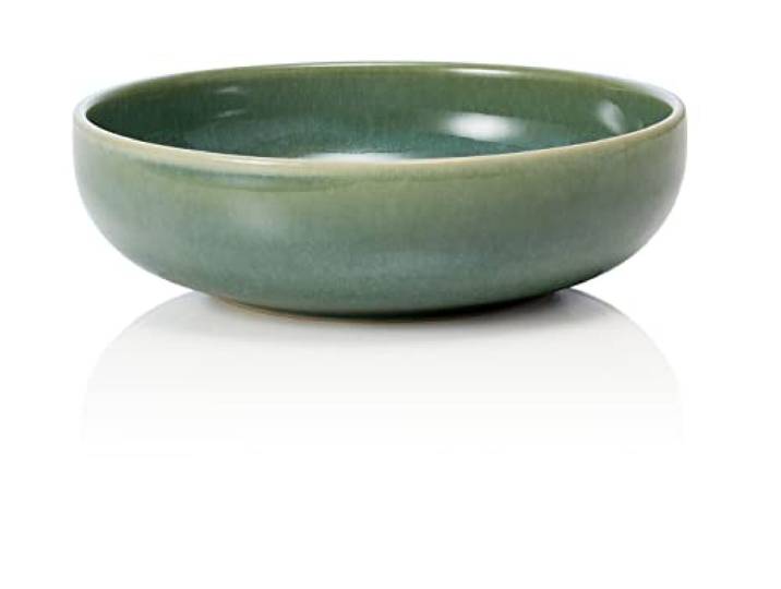 ROCKZZERO 6 Suppenteller im Set - Steingut, spülmaschinenfest und temperaturbeständig - Bowls aus umweltfreundlichen Rohstoffen - Grün - 16 cm Durchmesser - 5 cm Höhe - 350 ml