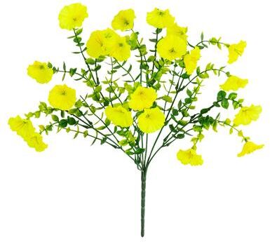 Nearly Natural 14-in UV Resistant Artificial Morning Glory Bush - Set of 12