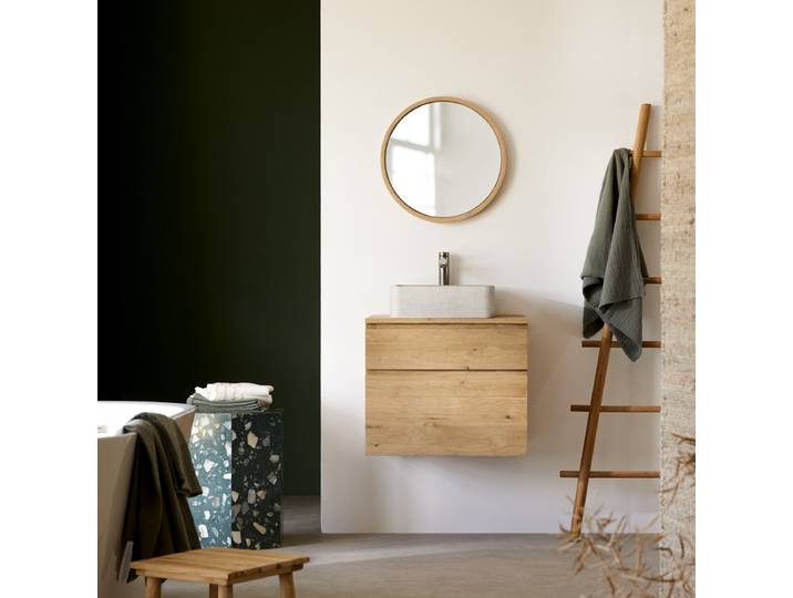 Badezimmermöbel aus massiver Eiche 60 cm Jacob - Natur - Oak