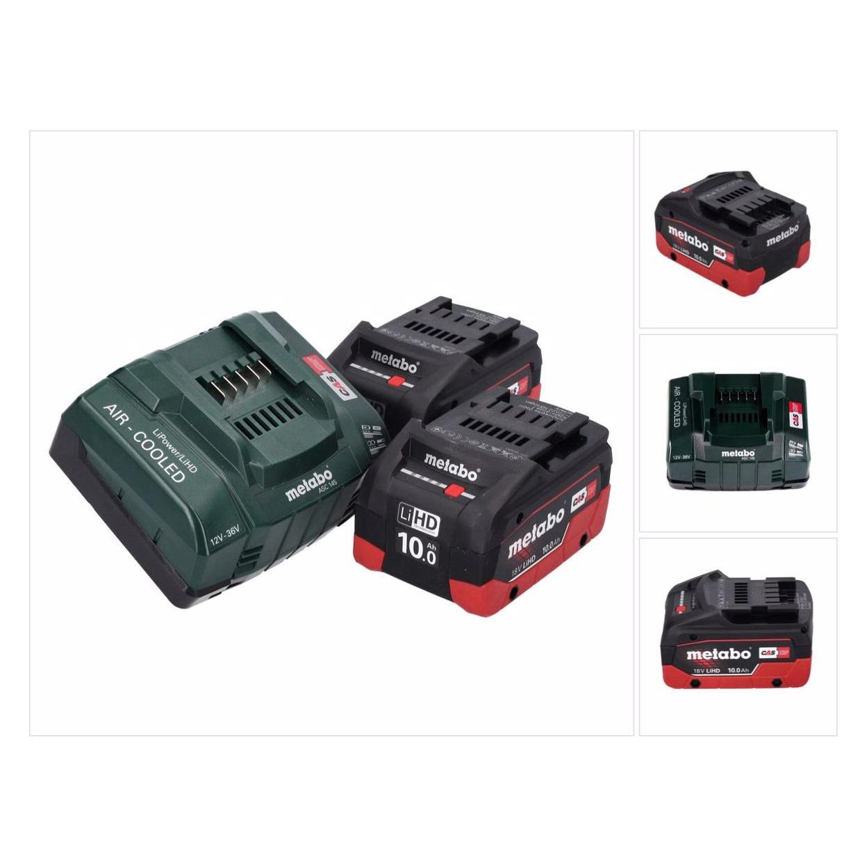 Metabo 18 V Basis Set 2x Akku 10,0 Ah LIHD + ASC 145 Ladegerät CAS System (18 V) (18719161)
