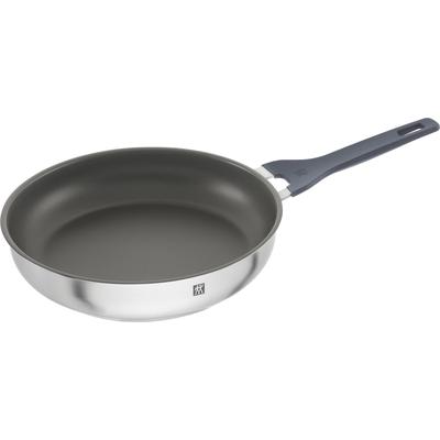 Bratpfanne ZWILLING "Simplify", silber (silberfarben, grau), Ø:28cm, Pfannen, Bratpfanne, Keramikbeschichtung, Stay-Cool-Griffe, Sandwichboden