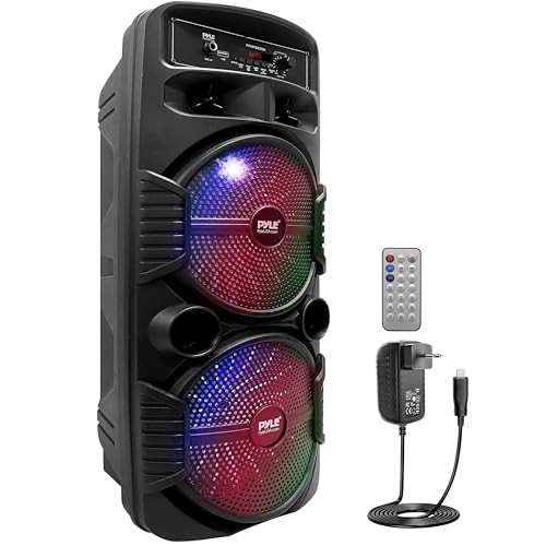 PYLE Bluetooth Luidsprekersysteem met 600W vermogen, Microfoonaansluiting, Partylampen, USB en Radio inclusief Afstandsbediening