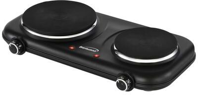 Brentwood 1100w Double Cast Iron Burner Electric Hot Plates in Black