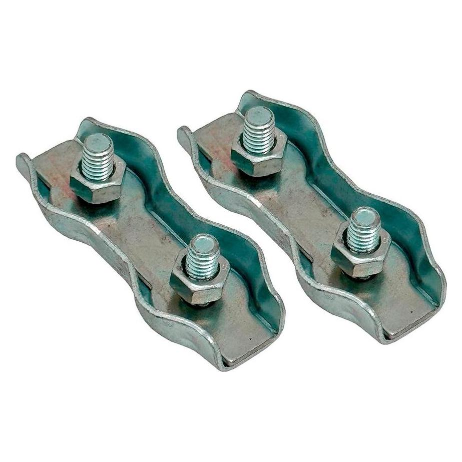 EDM Double flat cable clamp sjt02, 3 mm, galvanized, blister 2 units (66090071)