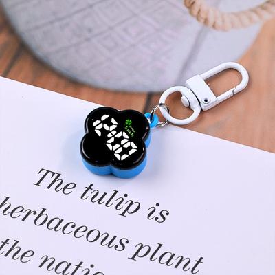 Fusion Finds Cute Electronic Watch Clover Flower Bag Pendant Digital Watch For Students & Children blue
