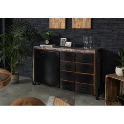 Sideboard Altholz 143x43x90 mehrfarbig lackiert INDUSTRIAL #102