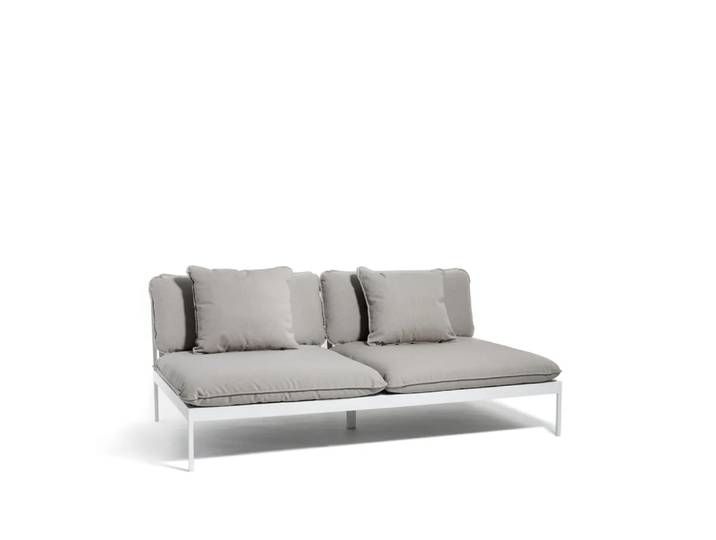 Skargaarden Bönan Modulsofa Sunbrella Sling light grey, 2-Sitzer, hellgraues Aluminiumgestell