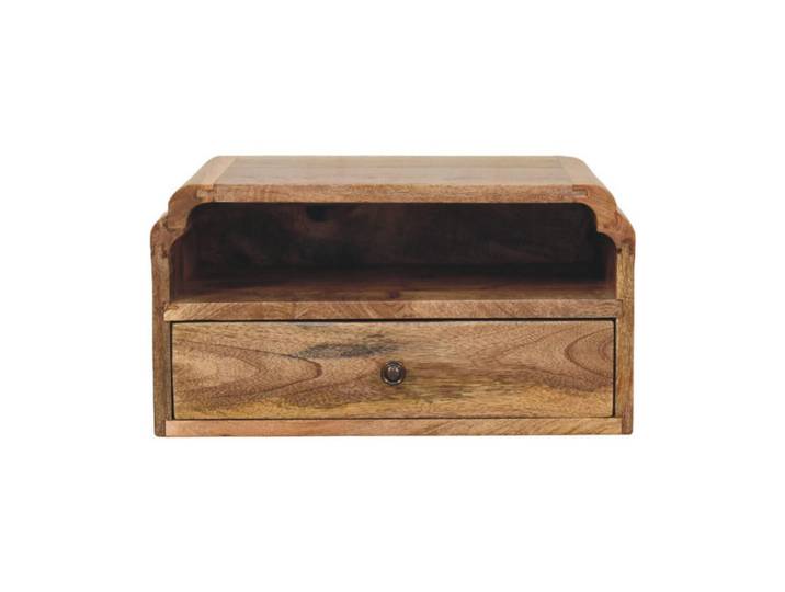 Artisan Furniture Nachttisch mit Eichenoptik-Finish, 1 Schublade, 1 offene Ablage, braun, Braun, Holz, Echtholz,Mangoholz, Rechteckig, 45x24x32 cm, Schlafzimmer, Nachttische