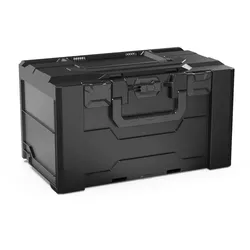 PROREGAL Werkzeugkoffer MetaBox L | HxBxT 28x30x50cm | 31,5 Liter | Mit Deck- & Frontgriff | ABS-Kunststoff | Verschlüsse Schwarz | Werkzeugkoffer