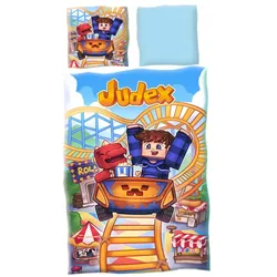 Judex, Kinderbettwäsche, - Dino Bedding Set - 140 x 200 cm (200 x 140 cm)