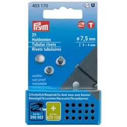 Prym Hohlnieten, Größe: 7,5 mm Ø, Inhalt: 25 Stück.