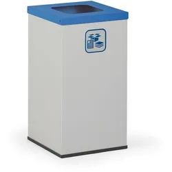 Mülleimer für mülltrennung, 50 l, Halterung für einen Sack, grau/blau