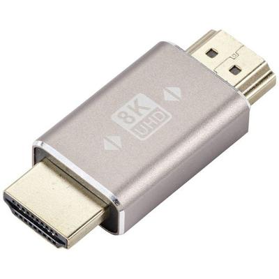 SpeaKa Professional SP-11301996 HDMI Adapter [1x HDMI-Stecker - 1x HDMI-Stecker] Grau UHD 8K @ 60 Hz, UHD 4K @ 120 Hz Stecker 180° gedreht