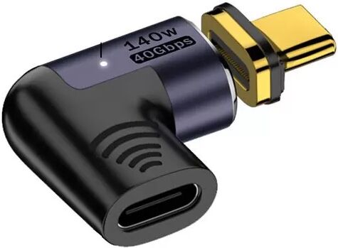INF Adaptateur Magnétique USB-C 140W Coudé - Transfert 40Gbps, 8K 60Hz