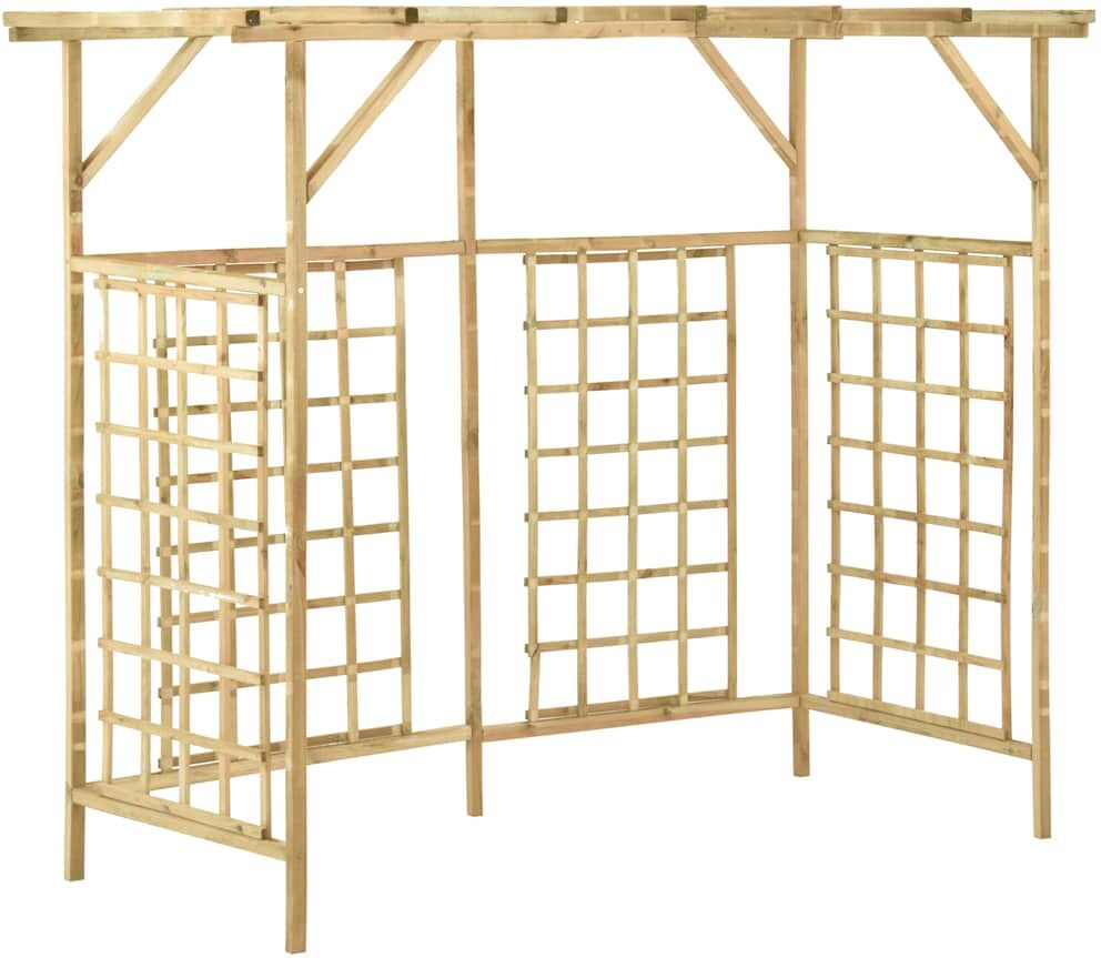 vidaXL Pergola de jardin pour poubelles triples Bois de pin imprégné