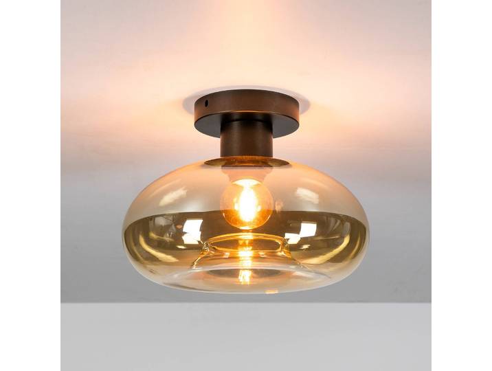 ZIJLSTRA Deckenlampe Soll, dimmbar, creme / amber, für Wohn- / Esszimmer, Glas, Modern, Deckenlampe