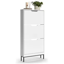 Vicco, Schuhschrank, Schuhkipper Luca, Weiss, 59 x 123 cm mit 3 Kippfächer (59 x 17 x 123 cm)