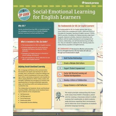 TESOL Zip Guide: Social-Emotional Learning for English Learners, Taschenbuch von Debbie Zacarian, Tesol Press, 978-1-953745-05-7