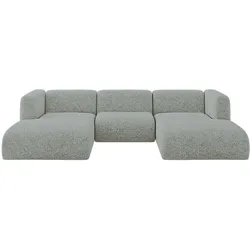 WOHNLANDSCHAFT MIRA-U1 317x179x70 Grün Velours