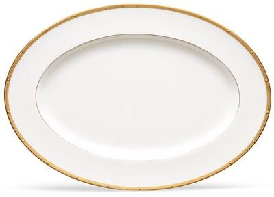 "Noritake Rochelle Gold Oval Platter, 16"""