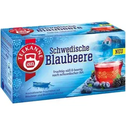 TEEKANNE Früchtetee Schwedische Blaubeere 20 Stück Tassenportion Papierkuvert lila