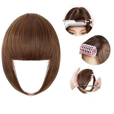 pony haarclip in pony pony fransen mit bügeln haarteile für frauen dicker pony flach ordentlich pony haarverlängerung zum täglichen tragen