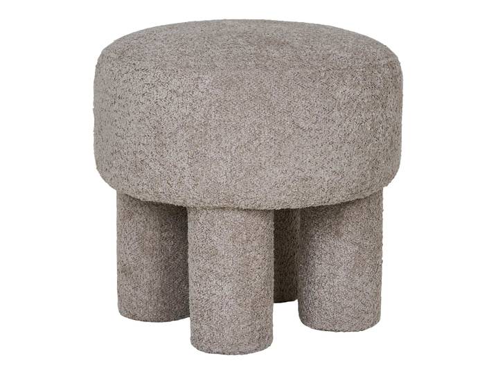 Beistellhocker Bono Bouclé Hellgrau - Braun - Bouclé - Luxusbetten24