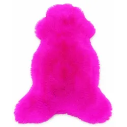 LAMMFELL Öko bunt gefärbt weich Fell Teppich Fuchsia ca. 110 cm